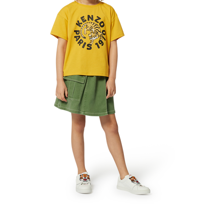 T-shirt manga curta de algod&atilde;o KENZO KIDS GIRL