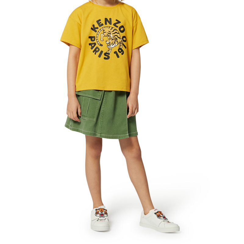 T-shirt manga curta de algod&atilde;o KENZO KIDS 
                        MENINA