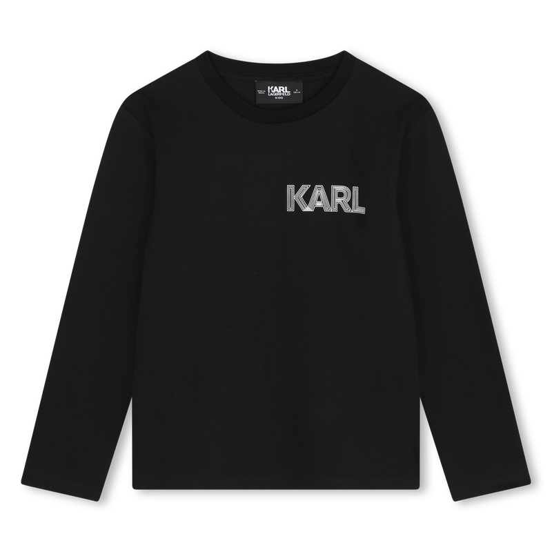 T-shirt algod&atilde;o manga comprida KARL LAGERFELD KIDS 
                        BOY