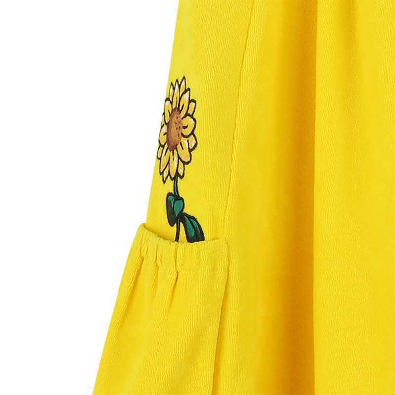 Vestido em felpa com bordados KENZO KIDS 
                    GIRL
