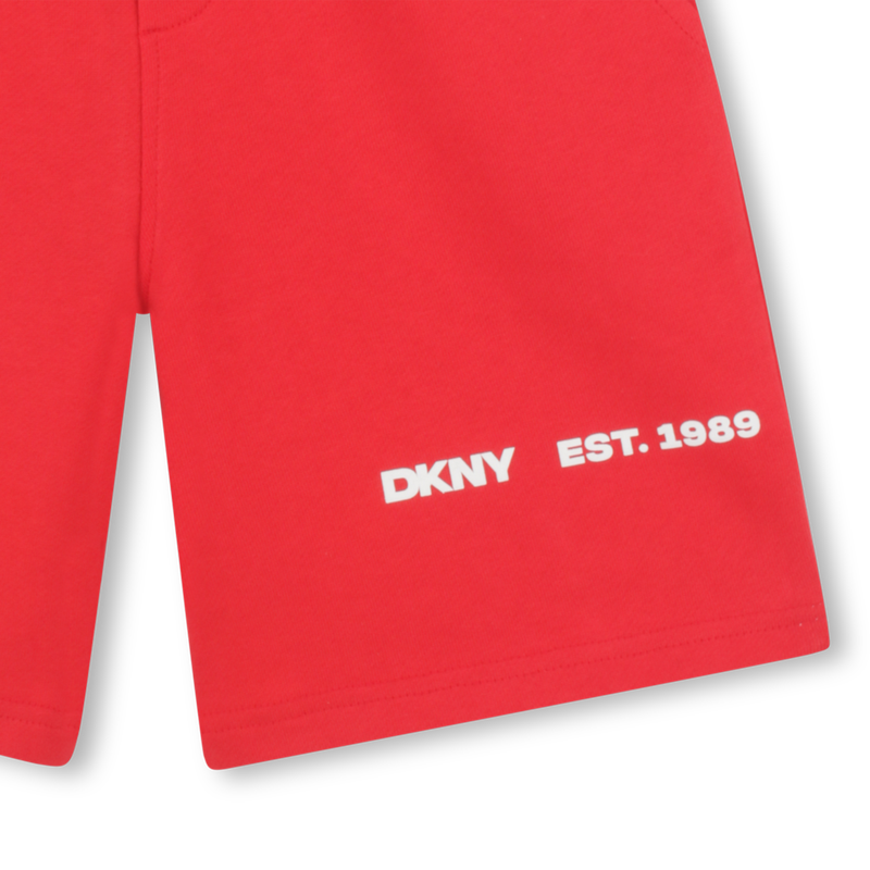 Bermudas de algod&atilde;o em molet&atilde;o DKNY 
                        BOY