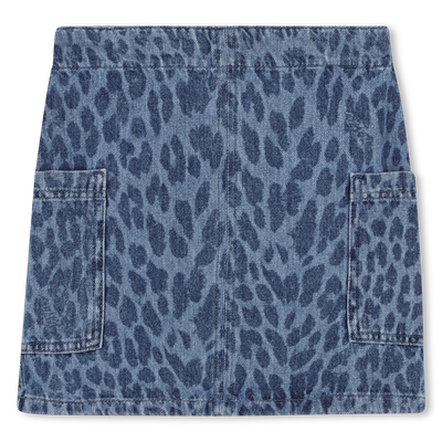 Saia jeans com estampa de leopardo ZADIG & VOLTAIRE GIRL
