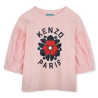 T-shirt bi-mat&eacute;ria estampada KENZO KIDS 
                    GIRL