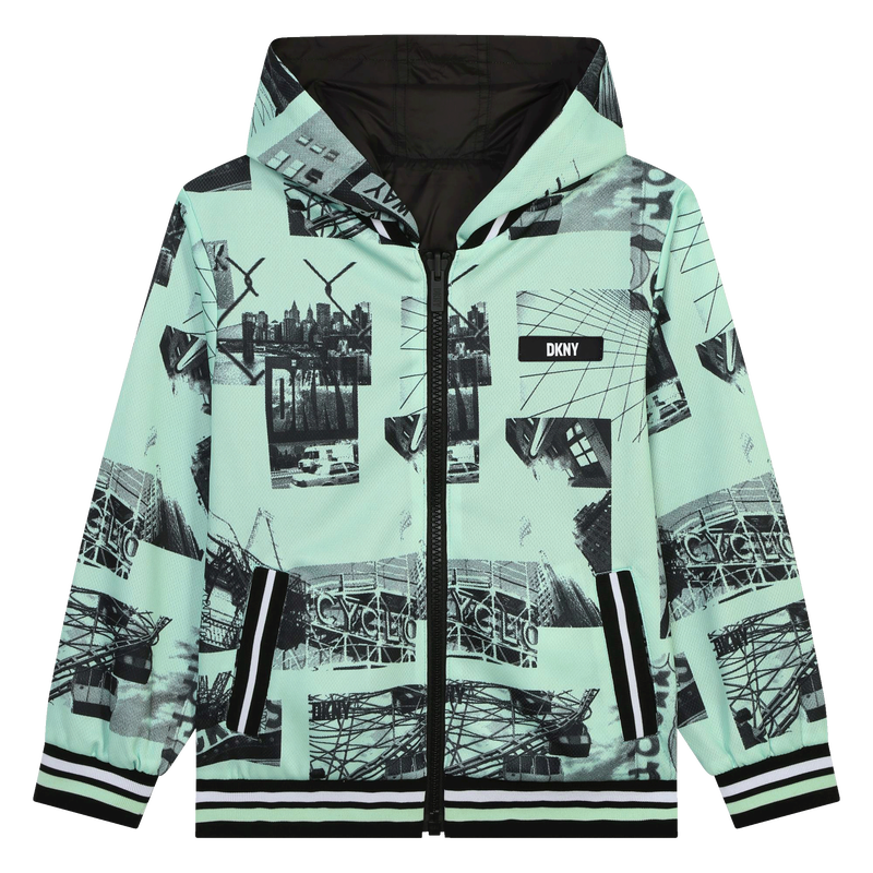 Blusão reversível com capuz DKNY 
                    BOY