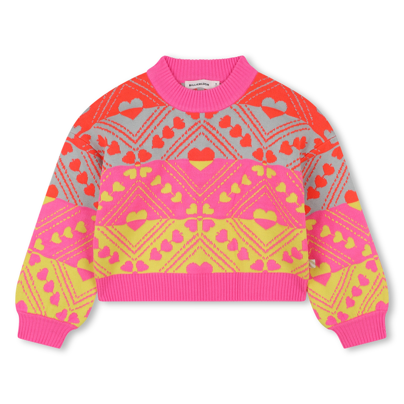 Camisola de malha com padr&otilde;es de cora&ccedil;&atilde;o BILLIEBLUSH 
                        GIRL