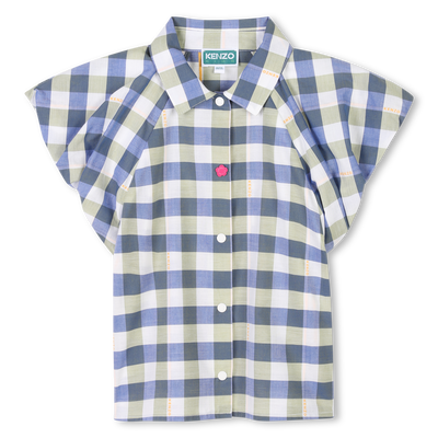 Blusa manga curta de algod&atilde;o KENZO KIDS GIRL