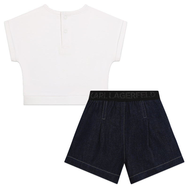 Calções de ganga e t-shirt KARL LAGERFELD KIDS 
                    GIRL