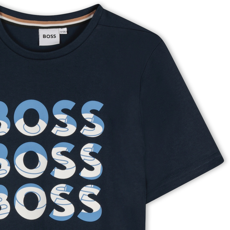 T-shirt manga curta em algod&atilde;o BOSS 
                        BOY