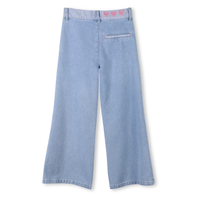 Wide embroidered cotton jeans BILLIEBLUSH 
                    GIRL