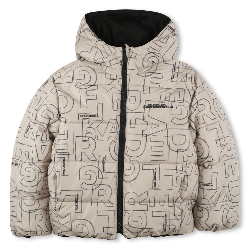 Jaqueta reversível com capuz KARL LAGERFELD KIDS 
                    BOY