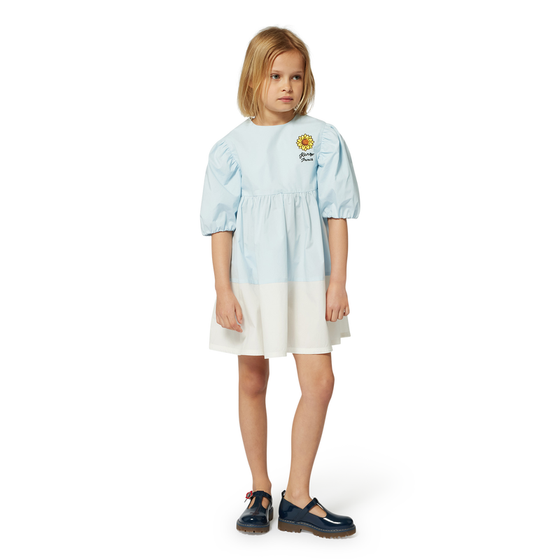 Vestido bicolor em corte evas&eacute; KENZO KIDS 
                        GIRL