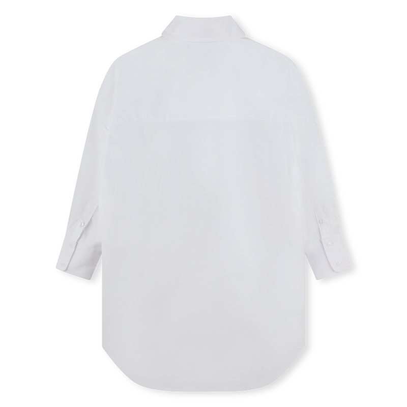 Vestido camisa em popelina KARL LAGERFELD KIDS 
                    GIRL