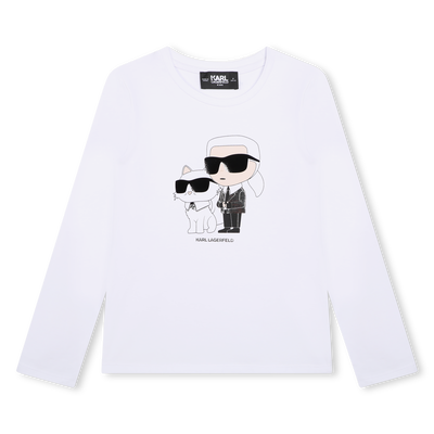 T-shirt com estampado KARL LAGERFELD KIDS GIRL