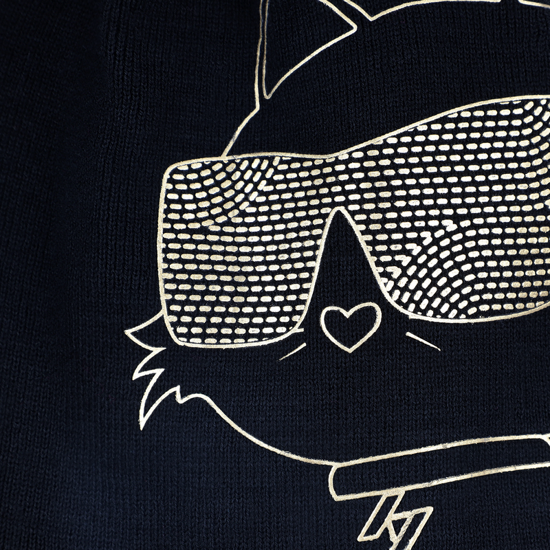 Gorro de malha com pompom KARL LAGERFELD KIDS 
                    GIRL