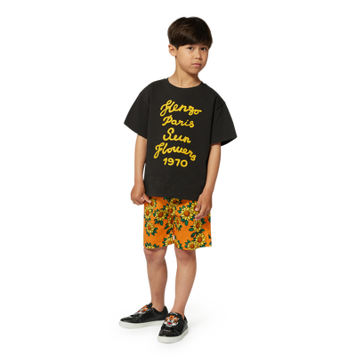 Bermudas em cetim de algod&atilde;o KENZO KIDS BOY