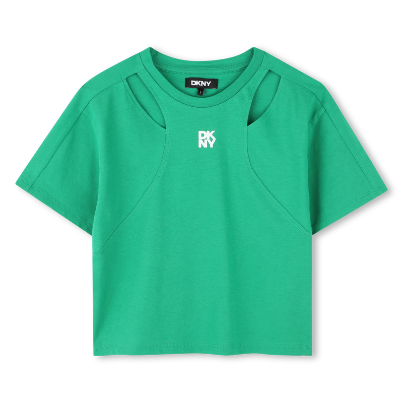 T-shirt com aberturas DKNY 
                        GIRL