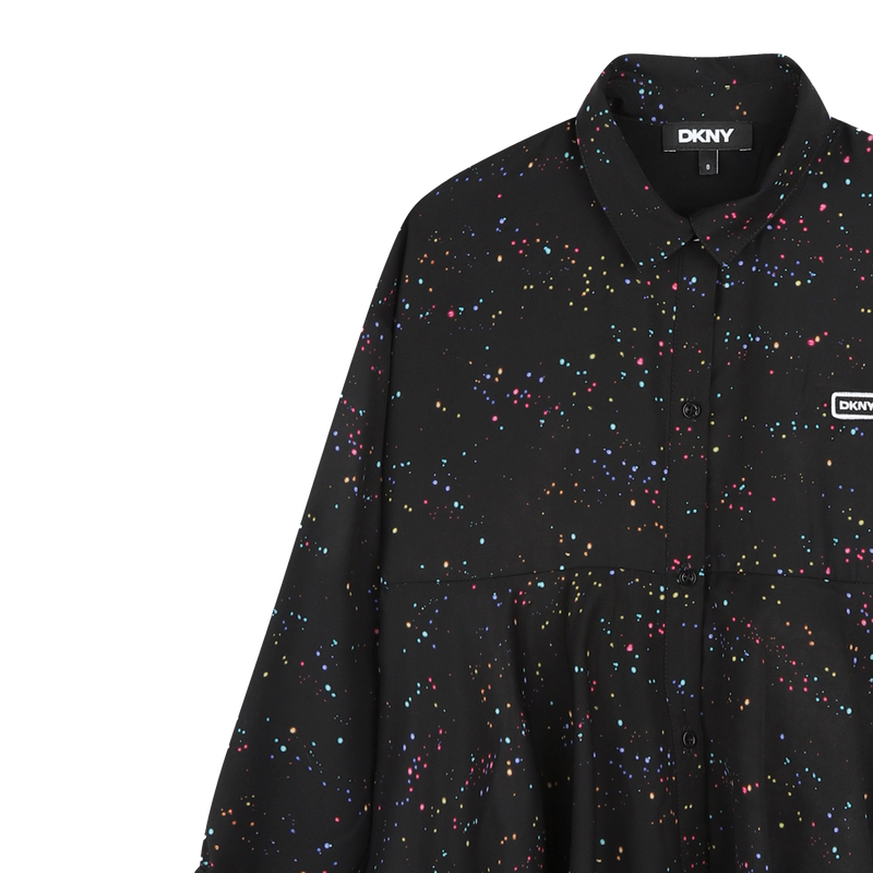 Vestido com folhos DKNY 
                        GIRL