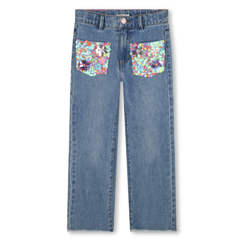 Cotton jeans with sequins BILLIEBLUSH 
                    GIRL
