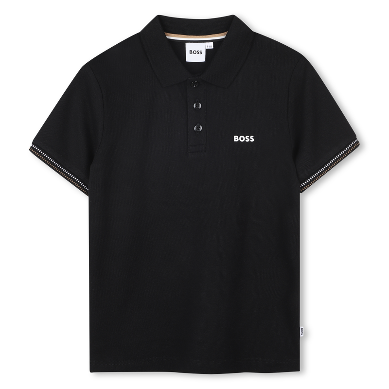 Polo com riscas tricolores BOSS 
                        BOY