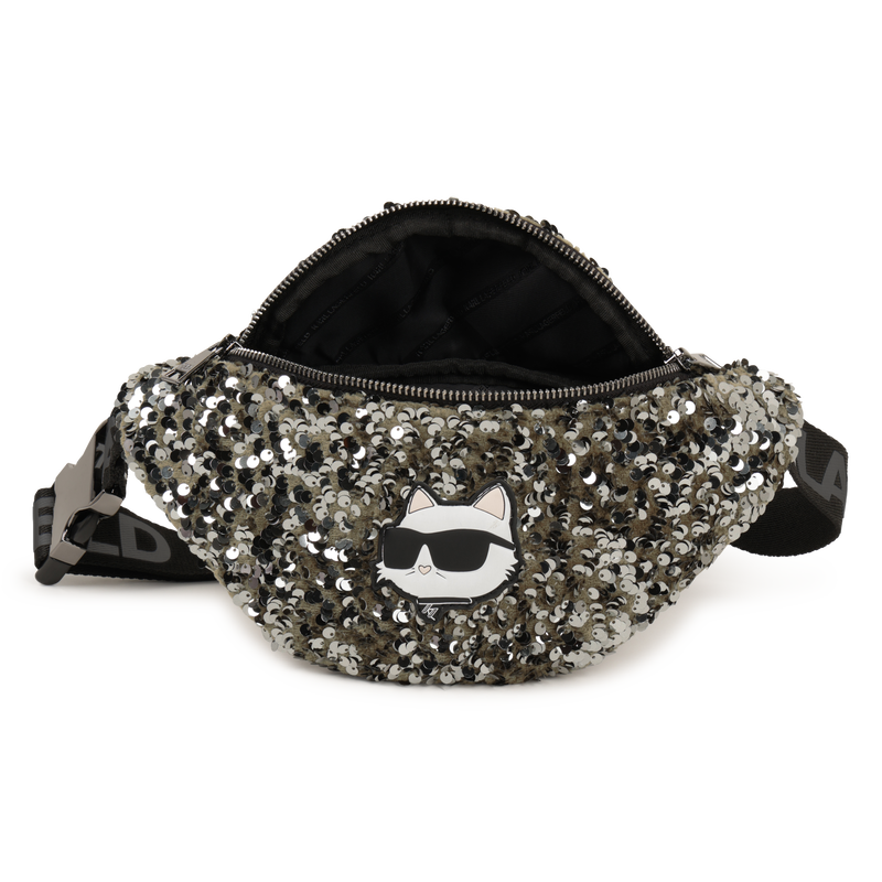 Bolsa de cintura ajustável com lantejoulas KARL LAGERFELD KIDS 
                    GIRL
