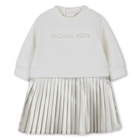 Vestido bimaterial de manga comprida MICHAEL KORS 
                    GIRL