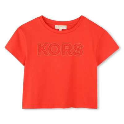 T-shirt "cropped" de algod&atilde;o MICHAEL KORS GIRL