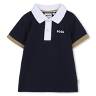 Camisa polo de manga curta, AZUL MARINHO, hi-res