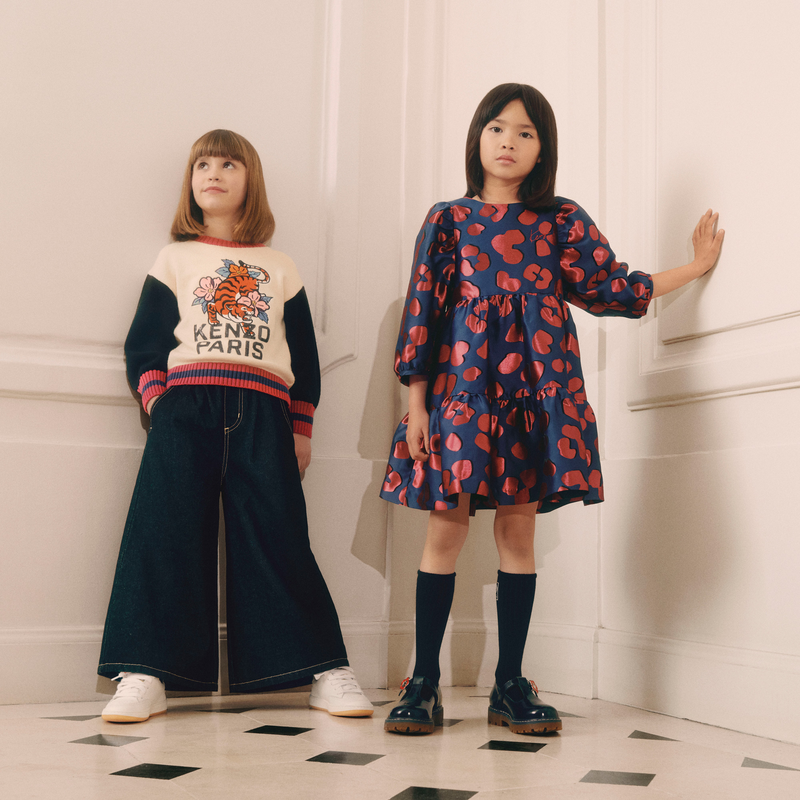 Vestido em jacquard KENZO KIDS 
                    GIRL