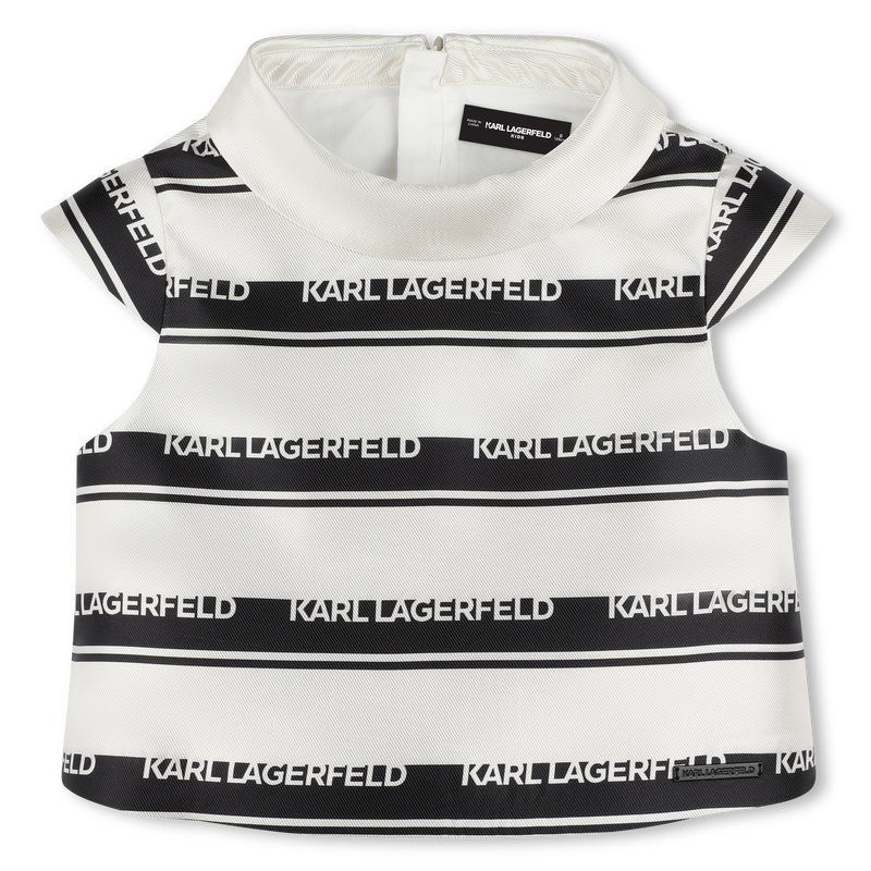 Blusa com listas com log&oacute;tipo KARL LAGERFELD KIDS 
                        GIRL