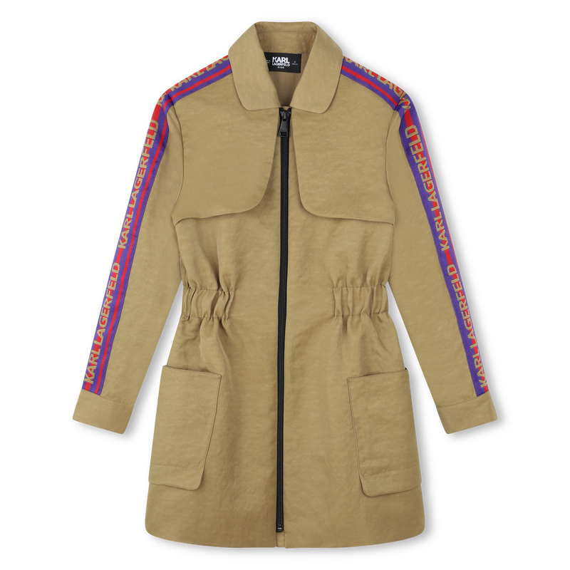 Vestido com riscas entran&ccedil;adas KARL LAGERFELD KIDS 
                        GIRL