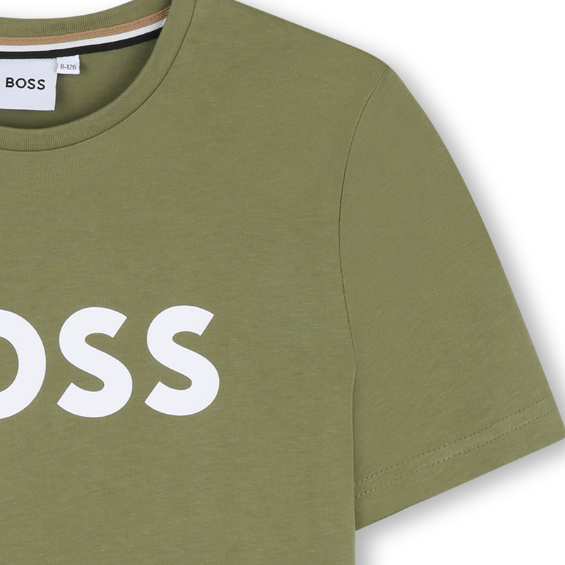 T-shirt manga curta em algod&atilde;o BOSS 
                        BOY