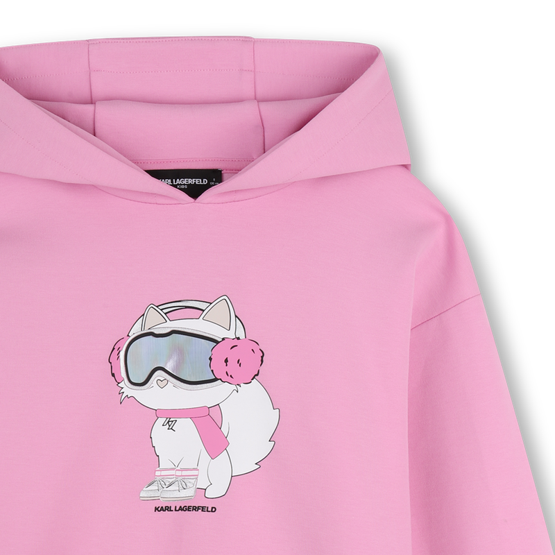 Vestido com capuz KARL LAGERFELD KIDS 
                        GIRL