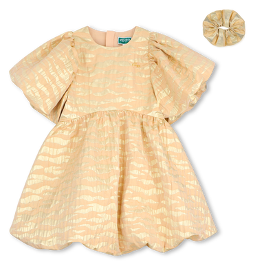 Vestido de cerim&ocirc;nia e scrunchie KENZO KIDS MENINA