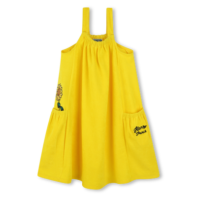 Vestido em felpa com bordados KENZO KIDS GIRL