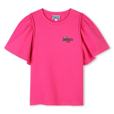 T-shirt lisa de manga curta KENZO KIDS GIRL
