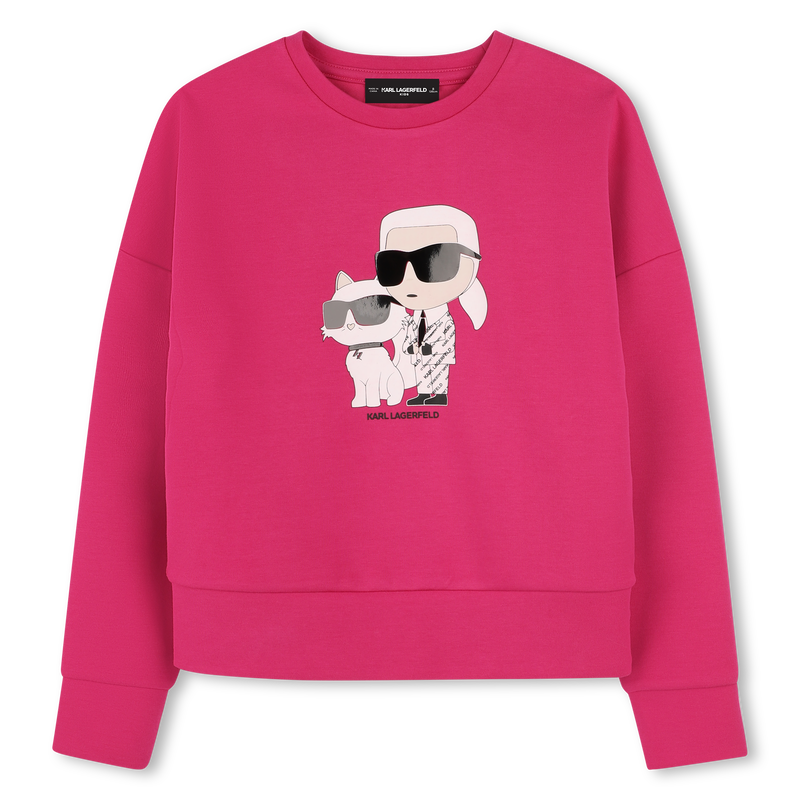 Sweatshirt com estampado KARL LAGERFELD KIDS 
                        GIRL