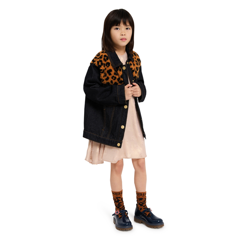 Vestido em jacquard lam&eacute; KENZO KIDS 
                        GIRL
