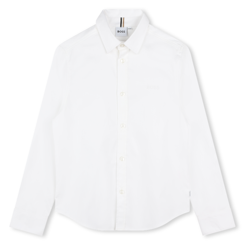 Camisa de algod&atilde;o lisa BOSS 
                        BOY