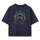 T-shirt de corte largo, AZUL, hi-res