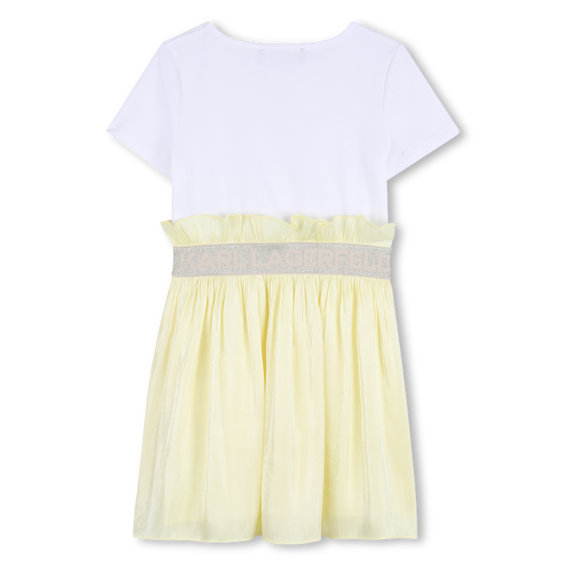 VESTIDO BI-MATERIAL MANGA CURTA KARL LAGERFELD KIDS 
                        GIRL