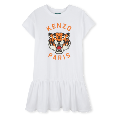 Vestido estampado com folho KENZO KIDS GIRL