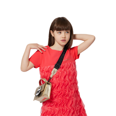 Mala de mão em tecido revestido de grão fino KARL LAGERFELD KIDS GIRL