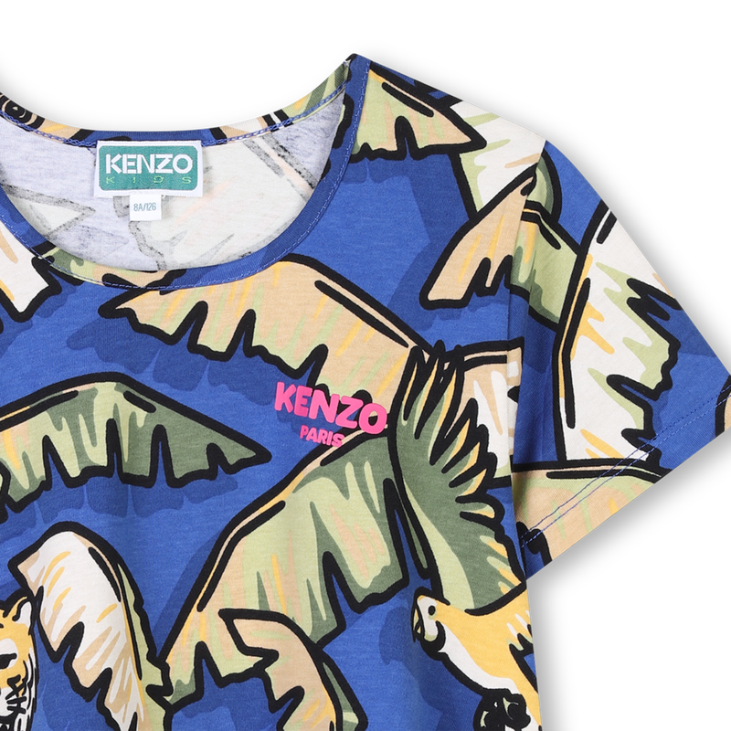 T-shirt manga curta de algod&atilde;o KENZO KIDS 
                        GIRL
