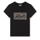 T-shirt com lantejoulas KARL LAGERFELD KIDS 
                    GIRL