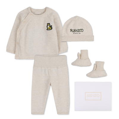 Conjunto de su&eacute;ter, cal&ccedil;as, gorro e meias KENZO KIDS UNISSEX