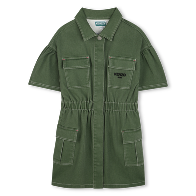 Vestido saf&aacute;ri de algod&atilde;o KENZO KIDS GIRL