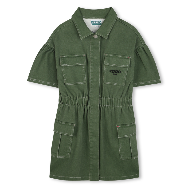 Vestido saf&aacute;ri de algod&atilde;o KENZO KIDS 
                        GIRL