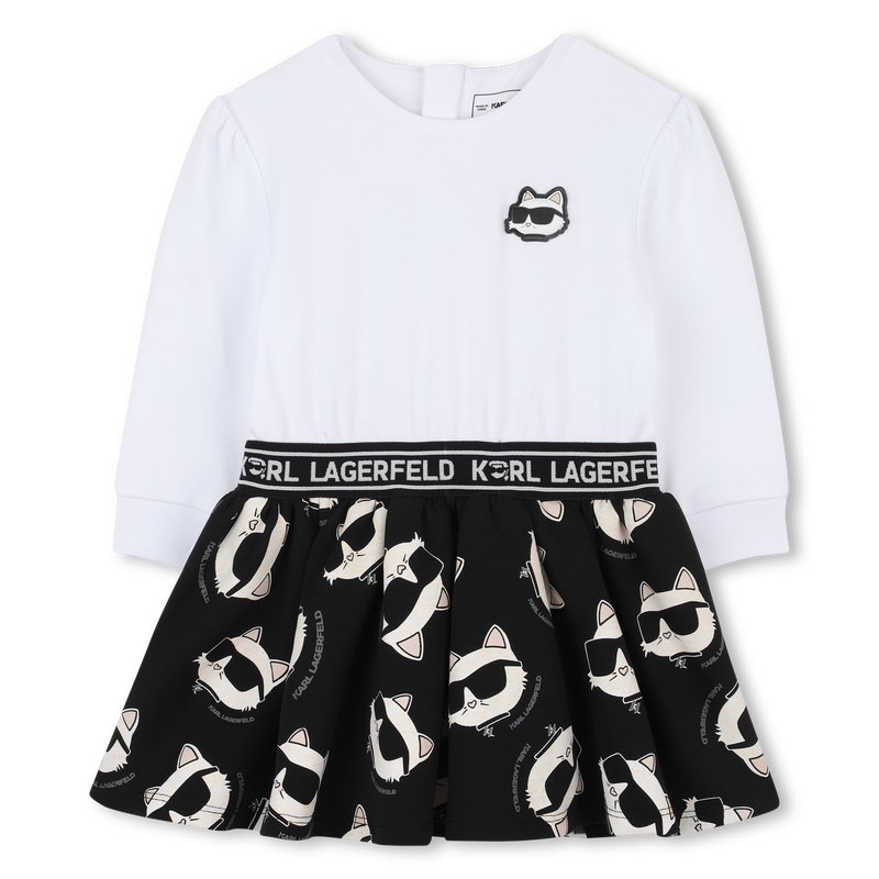 Vestido de manga comprida KARL LAGERFELD KIDS 
                        GIRL