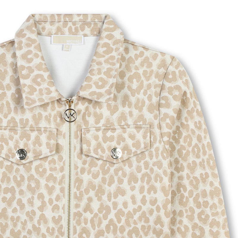 Printed Zip-Up Cardigan MICHAEL KORS 
                    GIRL