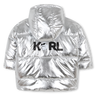 Jaqueta prateada com capuz KARL LAGERFELD KIDS 
                    GIRL